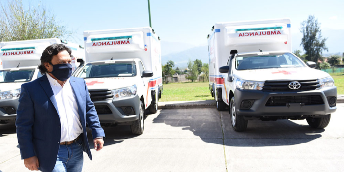 Ambulancias destinadas a los hospitales de Aguaray, Iruya, Santa Victoria Oeste, Coronel Moldes, El Tala y El Galpón.